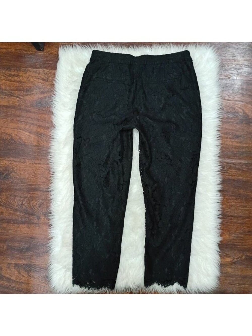 J.Crew Womens Black Lace Crop Pants Size 6 Whimsy Slim Fit - Picture 2 of 14